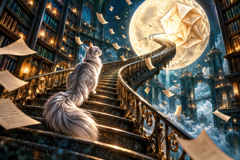 Cat and Paper Moon illustrated cover