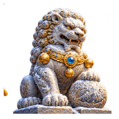 carved stone lion